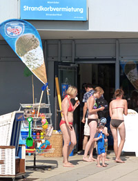 Strandkorbvermietung vor der Haustür